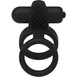 Loving Joy JoyRings Silicone Vibrating Support Cock Ring Ελαστικό Δαχτυλίδι Πέους Σιλικόνης με Δόνηση Μαύρο