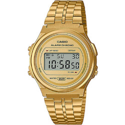 Casio Vintage Ψηφιακό Ανδρικό Ρολόι Χρονογράφος με Χρυσό Μεταλλικό Μπρασελέ A-171WEG-9AEF