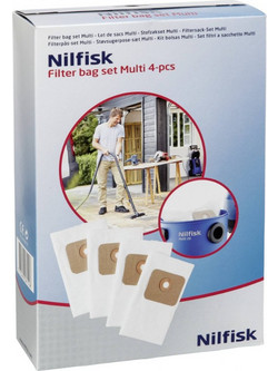 Nilfisk MULTI 20 107402336 Σακούλες Σκούπας 4τμχ Συμβατές με Σκούπα Nilfisk