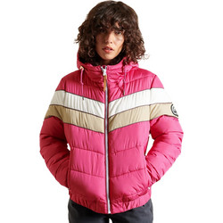 Superdry Spirit Retro Γυναικείο Μπουφάν Χειμωνιάτικο Puffer Κοντό Φούξια W5010963A-MME