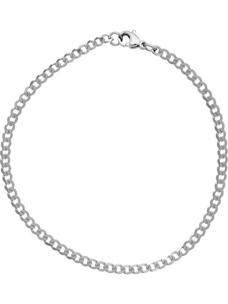 Jt Unisex Βραχιόλι Αλυσίδα Cuban Λεπτή 3.7mm Ανοξείδωτο Ατσάλι