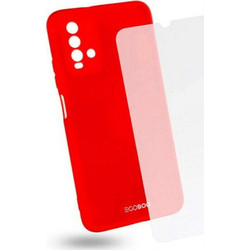 Θήκη & Γυαλί Προστασίας Για Xiaomi Redmi 9T (Σετ 2Τμχ) X9TTPUCORALGL Red Egoboo