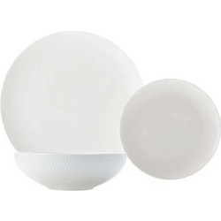 Maxwell & Williams Σετ Πιάτα Φαγητού Πορσελάνης Diamonds White Basics 12τμχ