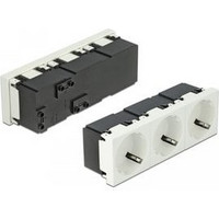 DELOCK τριπλό module πρίζας ρεύματος Easy 45 81323, 45 45x45mm, 5τμχ