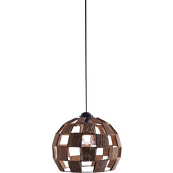 Home Lighting Ball Show Κρεμαστό Φωτιστικό Οροφής με Σχοινί Μονόφωτο E27 Μαύρο Φ20cm 77-3619