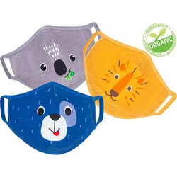 Zoocchini Organic Βαμβακερές Παιδικές Μάσκες Dog Multi 3τμχ