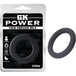Chisa Novelties GK Power Cock Sweller No4 Ελαστικό Δαχτυλίδι Πέους Σιλικόνης 4.5cm Μαύρο