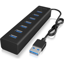 RaidSonic IB-HUB1700-U3 USB Hub 3.0 USB-A με 7 Θύρες USB-A & Εξωτερική Παροχή Ρεύματος