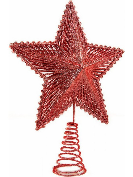 Χριστουγεννιάτικη Κορυφή με Glitter 24cm (4946) Kόκκινο
