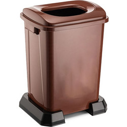 Κάδος Ανακύκλωσης 50lt με Πλαστική Βάση 42.5x35x60cm με Άνοιγμα 23.7x18.7cm στο Καπάκι Πλαστικός 2.07kg Καφέ