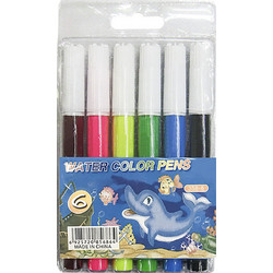 Justnote Water Color Pens Μαρκαδόροι Ζωγραφικής Σετ 6 Χρώματα 24τμχ