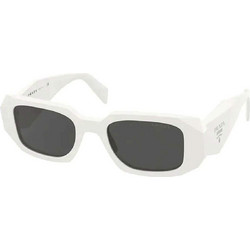 Prada PR 17WS 1425S0 Γυναικεία Γυαλιά Ηλίου Ορθογώνια Κοκάλινα Λευκά με Μαύρο Polarized Φακό