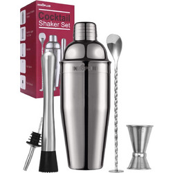 INNOPLUS Cocktail Shaker Set Stainless Steel 750ml (5pcs)