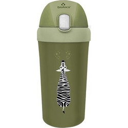 Bioloco Plant Kids Bootle Zebra Παιδικό Μπουκάλι Πλαστικό BPA Free Χακί 400ml