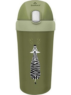 Bioloco Plant Kids Bootle Zebra Παιδικό Μπουκάλι Πλαστικό BPA Free Χακί 400ml