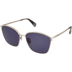 Max Mara MM0043 63V Γυναικεία Γυαλιά Ηλίου Τετράγωνα Μεταλλικά Χρυσά με Μπλε Polarized Φακό