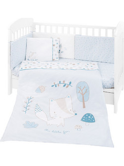 KikkaBoo Little Fox Σετ Κούνιας 70x140cm Blue 6τμχ