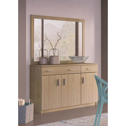 no1-3p-120-cb-latte Νο1 Μπουφές ΛΑΤΤΕ 3Π/3Σ 120x38x84cm με καθρέφτη Μελαμίνη