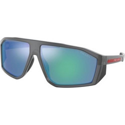 Prada SPS08W 12C0/8R Αθλητικά Γυαλιά Ηλίου Μάσκα Κοκάλινα Μαύρα με Μπλε Polarized Φακό