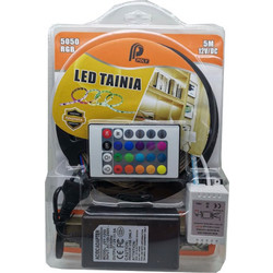 Ταινία LED Τροφοδοσίας 12V RGB Μήκους 5m Τύπου SMD5050
