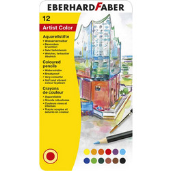 Eberhard Faber Artist Color Aquarella Κασετίνα Ξυλομπογιές Ακουαρέλας Σετ 12τμχ