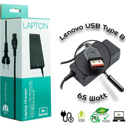 Lapton Φορτιστής Laptop 65W 20V 3.25A για Lenovo με Ενσωματωμένο Καλώδιο Τροφοδοσίας AC42