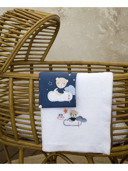 Nima Nighty Night Κουβέρτα Αγκαλιάς Fleece 80x110 Λευκή