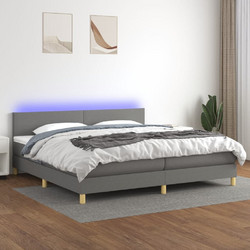 vidaXL Κρεβάτι Boxspring Υφασμάτινο με Στρώμα & LED 200x200εκ. 3133582