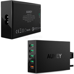 Aukey Φορτιστής Χωρίς Καλώδιο με 5 Θύρες USB-A 54W Quick Charge 3.0 Black