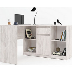 Diommi Apolo2 Γωνιακό Γραφείο Ξύλινο με Βιβλιοθήκη 122x120x79cm 33-204