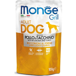 Monge Adult Pouch Grill Chicken & Turkey 100gr