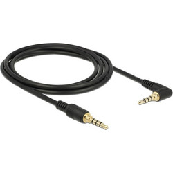 DELOCK καλώδιο 3.5mm 85613, γωνιακό, 24AWG, gold plated, 2m, μαύρο