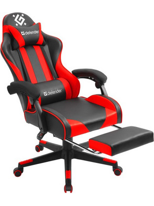 Defender Rock Red/Black Καρέκλα Gaming Δερματίνης με Υποπόδιο