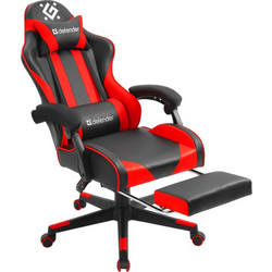 Defender Rock Red/Black Καρέκλα Gaming Δερματίνης με Υποπόδιο