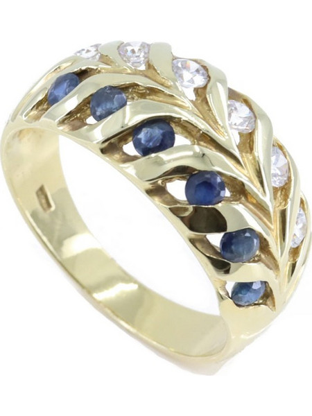 Δαχτυλίδι 18 Κ με ζαφείρια και zircon, 1445