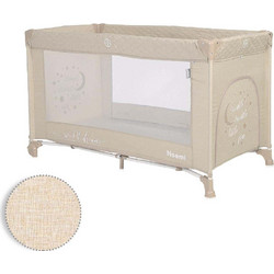 Lorelli Bertoni Noemi Παρκοκρέβατο με Στρώμα & Δίχτυ Fog Beige Star