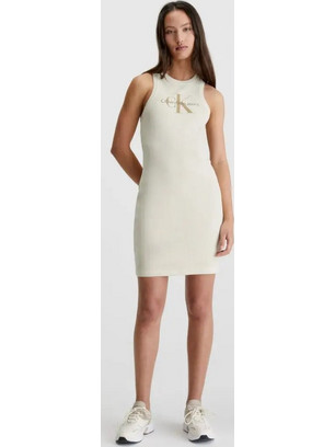 Calvin Klein Mini Καλοκαιρινό Καθημερινό Φόρεμα Μπεζ J20J221563-ACI