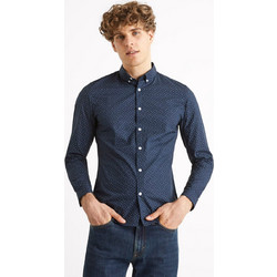 Celio Ανδρικό Πουκάμισο Μακρυμάνικο CAOP Blue