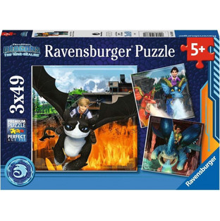 Παιδικό Puzzle Ravensburger Δράκοι 3x49 Κομμάτια