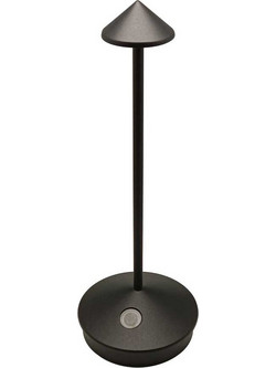 Φωτιστικό γραφείου led 2W θερμό φως 2700Κ 170lumens επαναφορτιζόμενο κομοδίνου μαύρο επιτραπέζιο τύπου βέλος ντιμαριζόμενο (dimmable) IP65