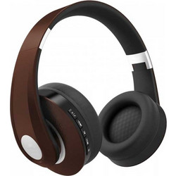 V-Tac 7732 Ενσύρματα & Ασύρματα Bluetooth Ακουστικά Over Ear Μαύρα Καφέ
