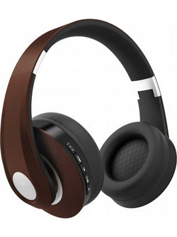 V-Tac 7732 Ενσύρματα & Ασύρματα Bluetooth Ακουστικά Over Ear Μαύρα Καφέ