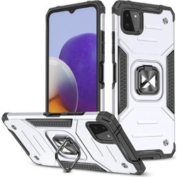Wozinsky Ring Armor Kickstand Tough Rugged Back Cover Silver (Samsung Galaxy A22 4G)