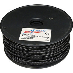 Adeleq Καλώδιο Κορδόνι Διακοσμητικό 2x0.50mm2 Τιμή Ανά Μέτρο Μαύρο 9-025045