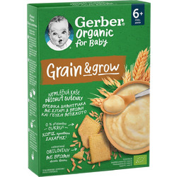 Nestle Gerber Organic Βιολογική Βρεφική Κρέμα Δημητριακά με Σιτάρι Βρώμη & Μπισκότο 6m+ Χωρίς Ζάχαρη 200gr
