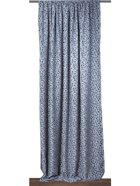 Viopros Κουρτίνα Floral με Τρέσα 280x270 Ζακάρ 6146 Γκρι