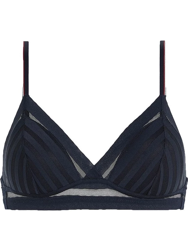 Tommy hilfiger Floral Lace Unlined Triangle Bra Black