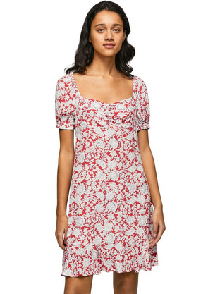 Pepe Jeans Mini Καλοκαιρινό Φόρεμα Λευκό PL953298-0AA