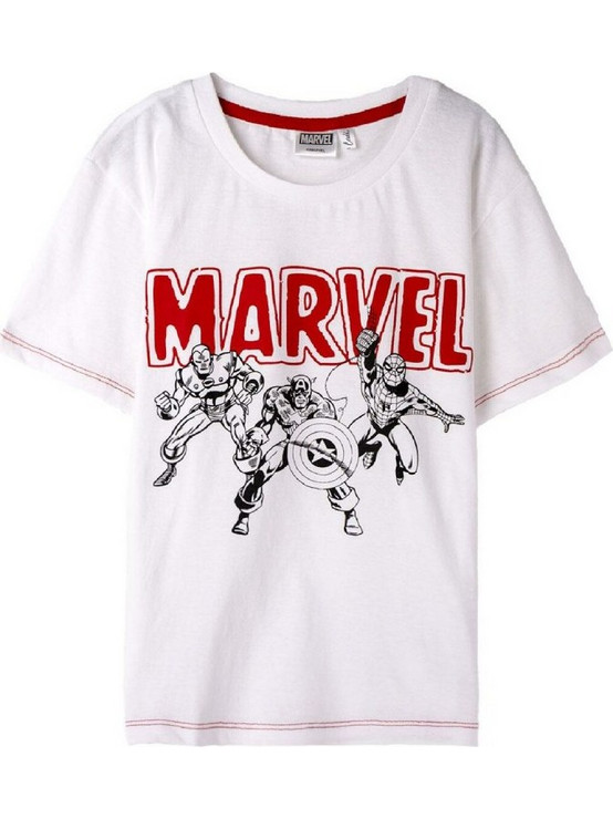 Παιδικό Μπλούζα με Κοντό Μανίκι Marvel Λευκό