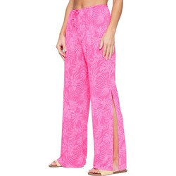 Hurley Ψηλόμεση Υφασμάτινη Γυναικεία Παντελόνα Loose Εφαρμογή Καμπάνα Φούξια HDC0158-PPCH